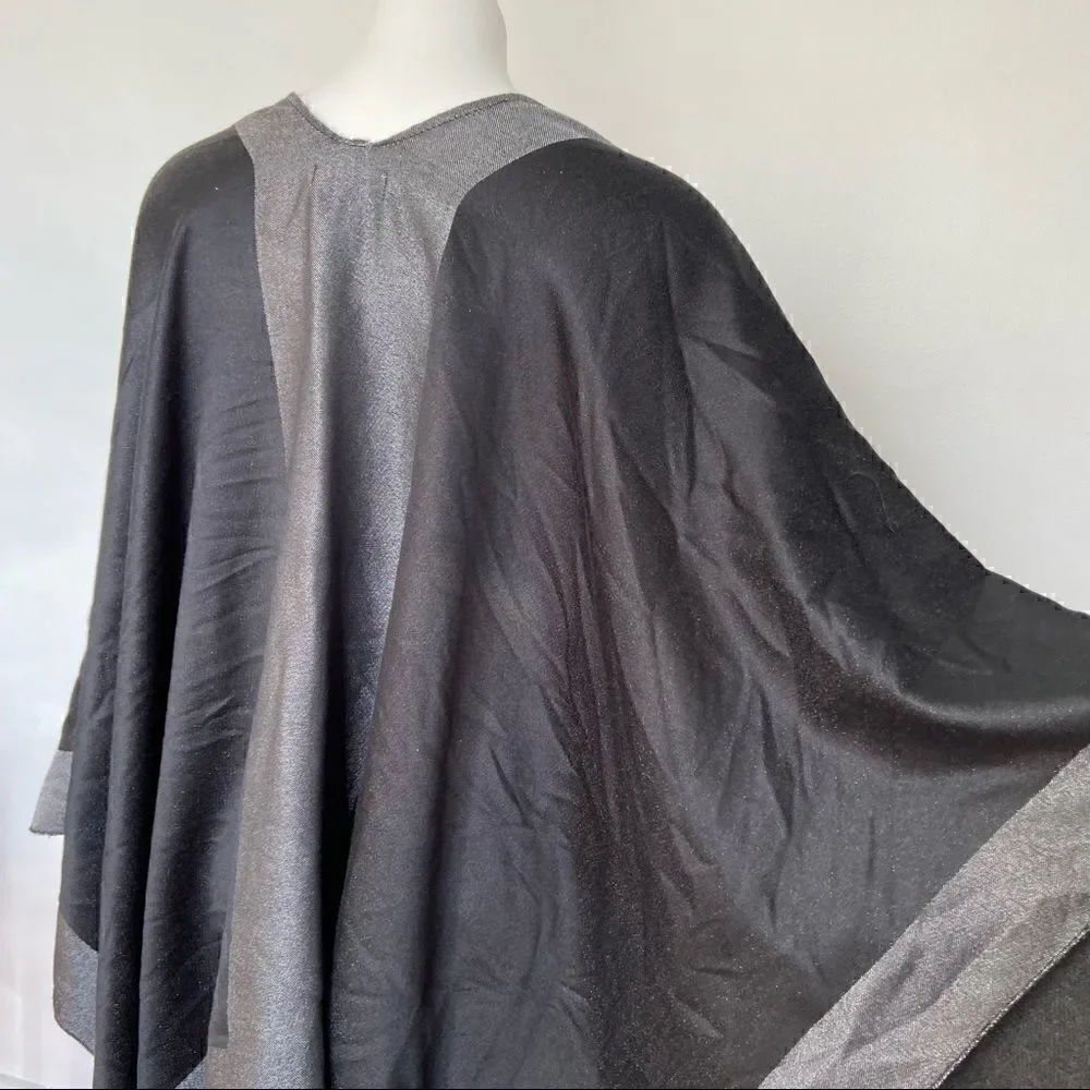 CK Metallic Knit Poncho Scarf Wrap